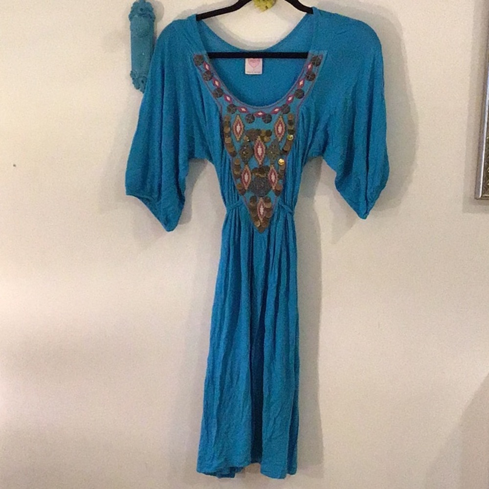 Moroccan style blue dress